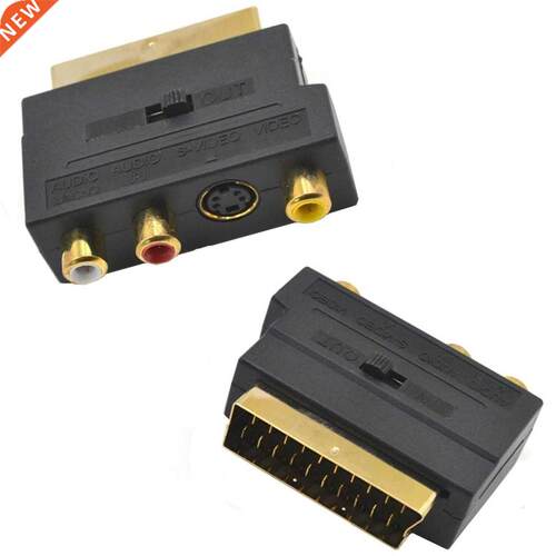 RGB SCART Male to 3 RCA Female AV Audio Video M-F Adapter Co