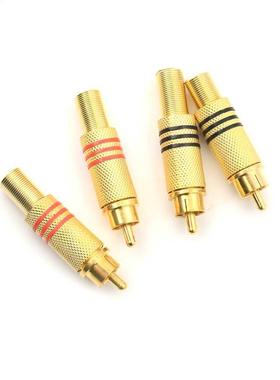4pcs RCA Connector Male Jack Plug AV Plugs For PC Audio Vedi