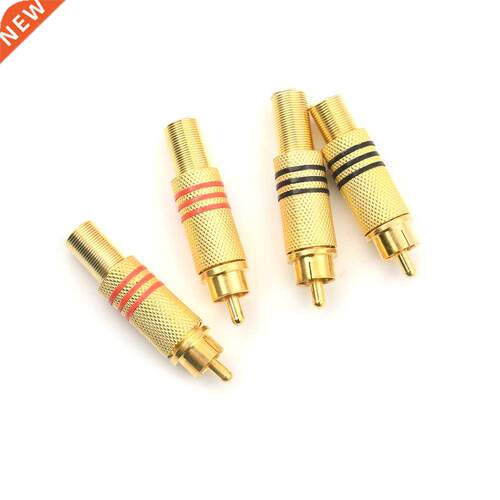 4pcs RCA Connector Male Jack Plug AV Plugs For PC Audio Vedi