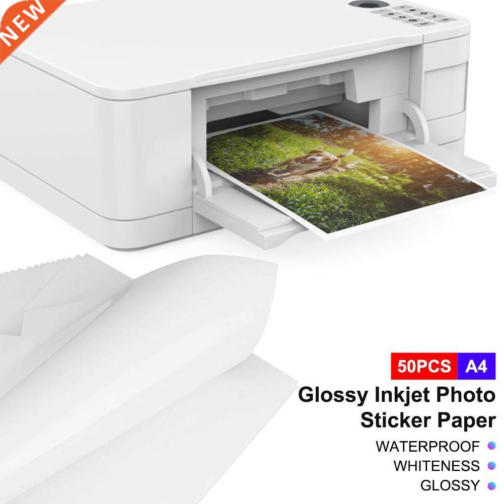 50Pcs A4 Sticker Photo Paper Inkjet Printer Label Sheets Wa