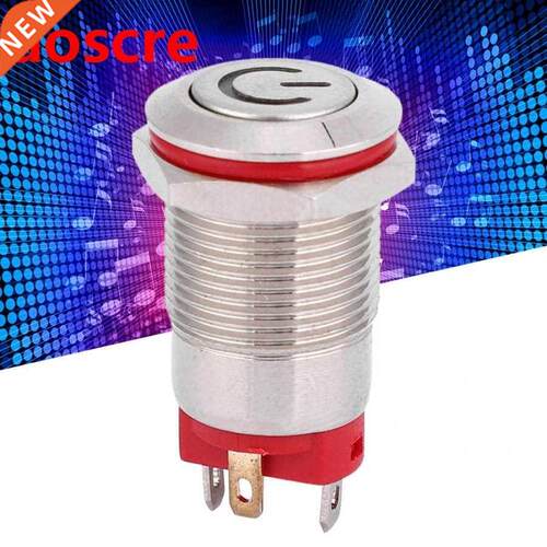12mm Metal Push Button Switch 4 Pin Water-proof Flat Head Ri