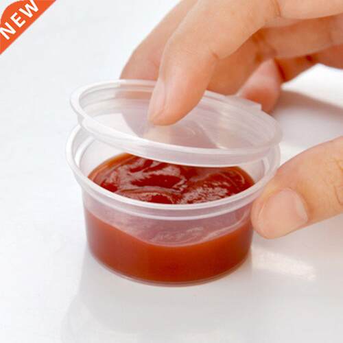 10Pcs Disposable Cups Set Of 74ml Sauce Pot Container With C