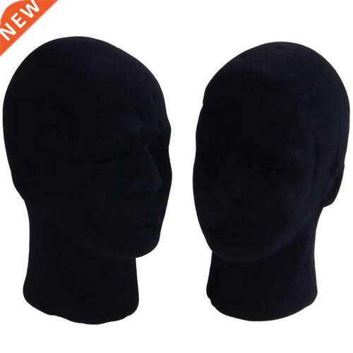 Polystyrene Black Foam Men Model Mannequin Head Dummy Stand