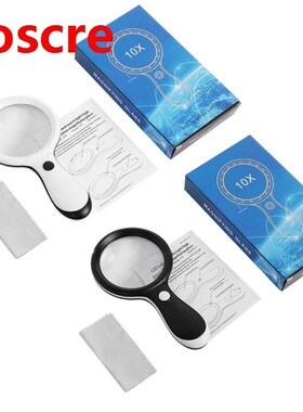 35ED 10X Handheld Reading Magnifier Glass with LED Lights fo