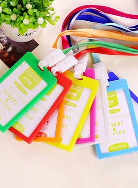 1pc PVC ID Badge Holder Vertical Credit Card Bus Cards Case