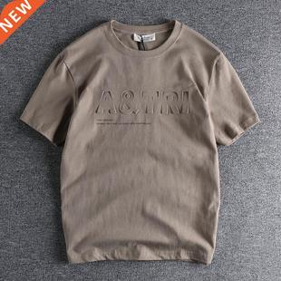 2022 Three dimensional embossed letters short sleeve t-shirt