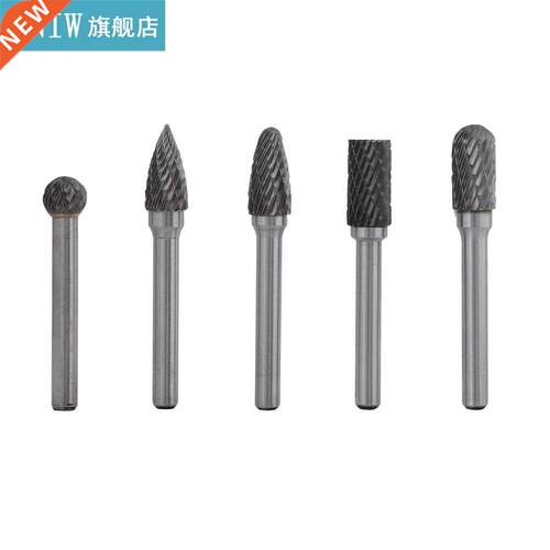 New 5 Pcs Tungsten Steel Grinding Burr 6mm Shank 10mm Head R