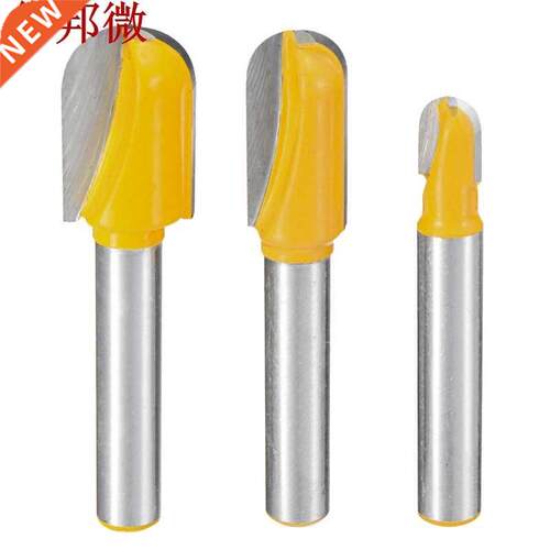 3pcs 1/4 Inch Shank Core Box Router Bit Set Deep Round Botto
