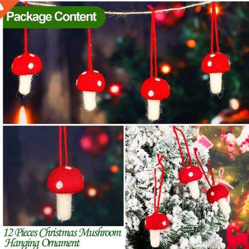 5Kit Sall ushroo Christas Pendant Wool Hanging Ornaents