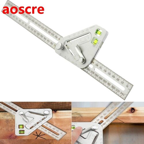 Woodworking Scribe 340mm T-type Ruler spirit level ruler Mul