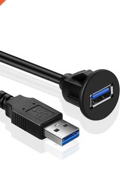 1M Small USB .0 Male To Female AUX Flush Panel Mount Extens