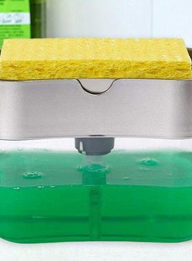 Soap Pump Dispenser With Sponge Holder 2-in-1 Liquid Dispens