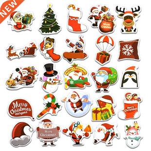 25pcs/set Merry Christmas Stickers Santa Claus Snowman Decor