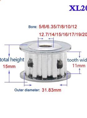 1Pcs XL 20 Tooth 22 Tooth Synchronous Wheel Bore 5-20mm Timi