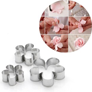 3Pcs/Set Plum Blossom Stainless Steel Cookie Cutter Flower B