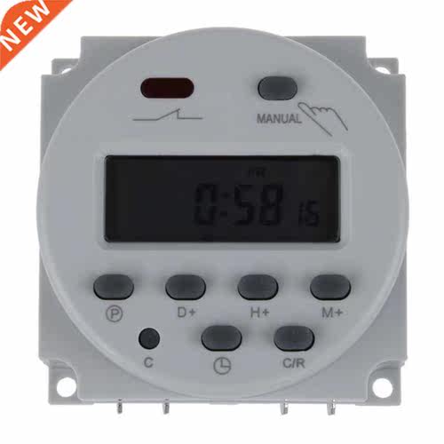 Digital LCD programmable timer switch 16A AC 220-240 White