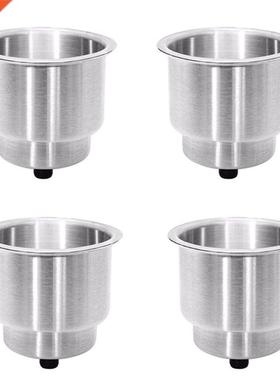 4PCS Recessed Stanless Steel Cup Drnk Bottle Holder wth D