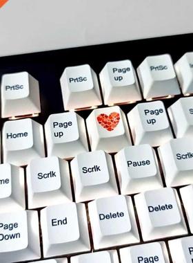 K1KF 1PC Red Love Heart Keycap Cherry Profile PBT Key R4 for