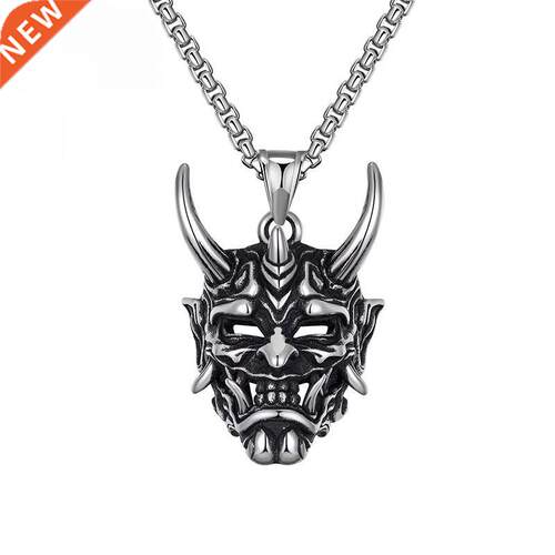 Vintage Punk Ghost Skull Mask Pendant Stainless Steel Chain