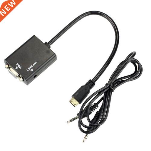 1080P Mini HDMI to VGA Video Converter Adapter HD Cable Audi