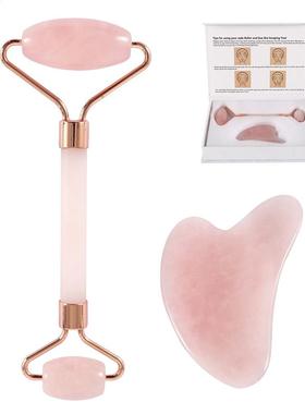 Roller Slimming Face Massager Rose Quartz Lifting Tool Natu
