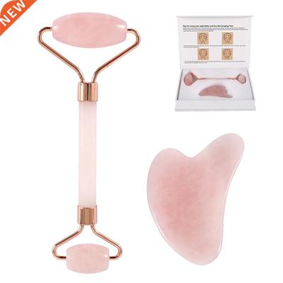 Roller Slimming Face Massager Rose Quartz Lifting Tool Natu