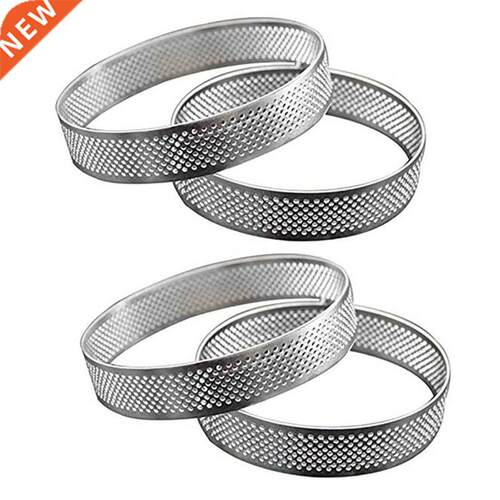 Circular Stainless Steel Porous Tart Ring Bottom Tower Pie C