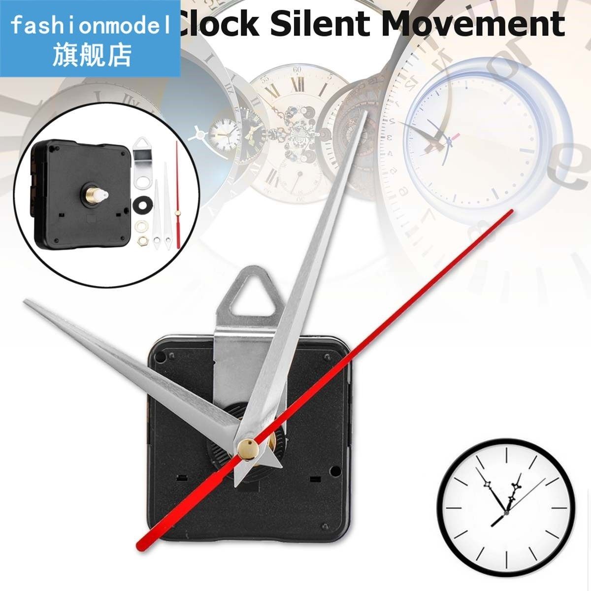 1 Set Mute Large Wall Clock With Hook Quartz Clock Movement