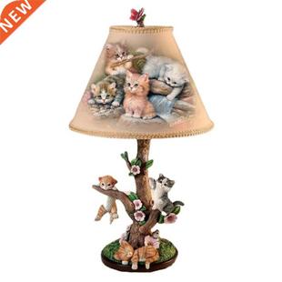 Desk Lamp Landscape Cat Night Figurine Dog Resin Country USB