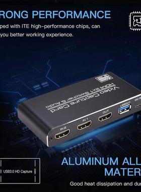 HDMI Video Capture Card USB .0 2X1 Loop HDMI 4K MIC+Audio