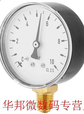 Air Oil Water Pressure Gauge 1/4 Inch NPT 0-10 Bar Side Moun