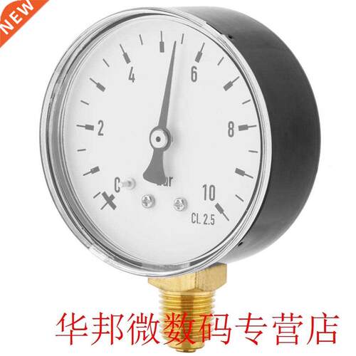 Air Oil Water Pressure Gauge 1/4 Inch NPT 0-10 Bar Side Moun