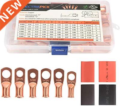 40pcs SC Tinned Copper Lug Ring Wire Connectors Bare Cable T