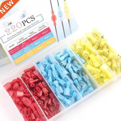 220PCS Boxed Butt Crimp Terminal Nylon Insulated Spade/bulle