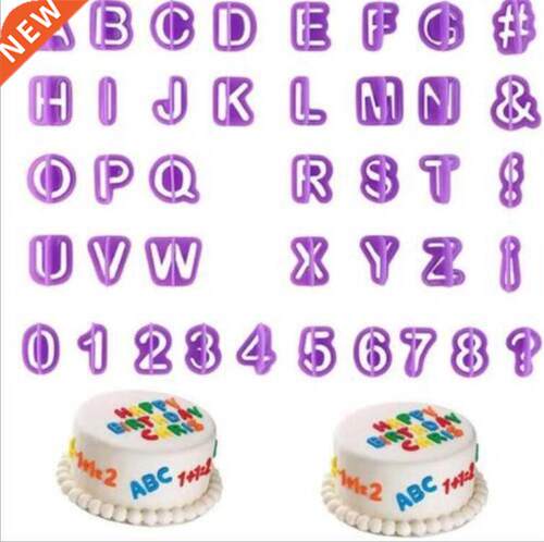40PCs Plastic Alphabet Letter Number Fondant Cake Biscuit Ba