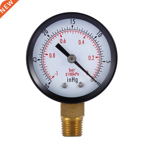Dry Vacuum Pressure Gauge Blk Steel 1/4