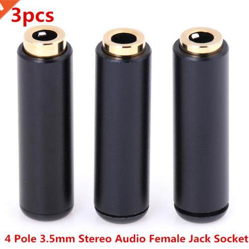 3Pcs/lot 4 Pole 3.5mm Stereo Audio Female Jack Socket Connec