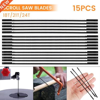 15pcs Pinned Scroll Saw Blades Woodworking Power Tools Acces