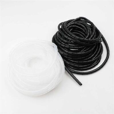 6.5M 12mm Black Wire Spiral Wrap Sleeving Band Tube Cable Wi