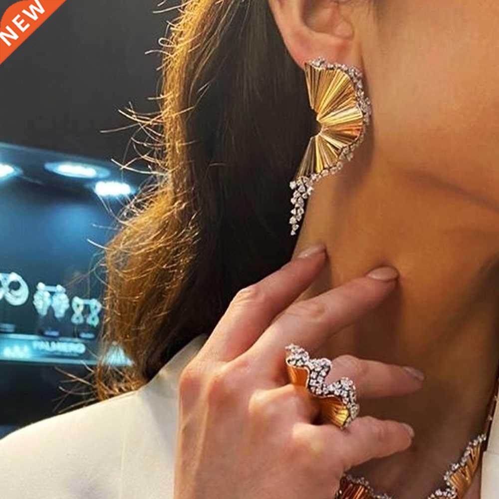 GODKI New ndy Luxury 2PC Necklace Earring Sets Jewelry Set F