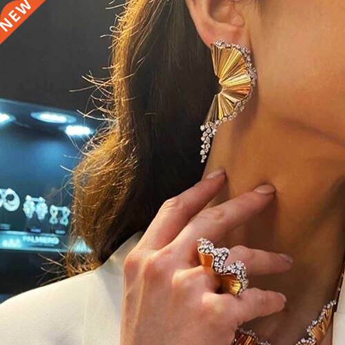 GODKI New ndy Luxury 2PC Necklace Earring Sets Jewelry Set F