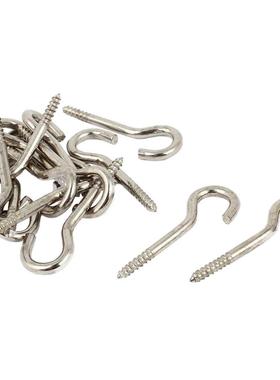 15 Pcs Lamp Wire .5mm Thread 45mm Long Screw Hook Silver