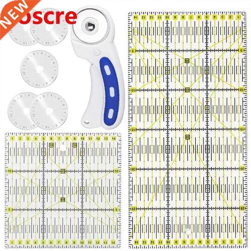 45mm Rotary Cutter Fabric Patchwork Ruler Set with 5pcs Rep