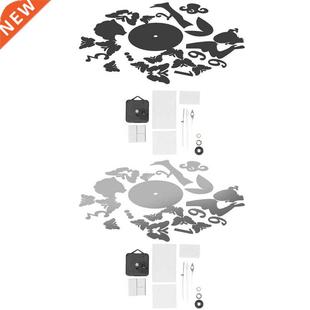 Mirror Wall Sticker Wall Clock Sticker Set 3-Dimensional wit