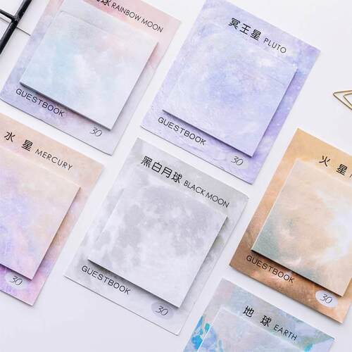 Cute Kawaii Planets Creative Memo Pad Sticky Notes Memo Not