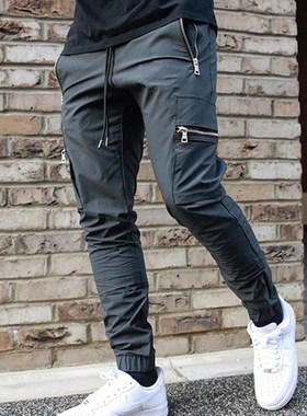 Cargo Harem Pants Men Streetwear Multi Pockets Trousers Casu