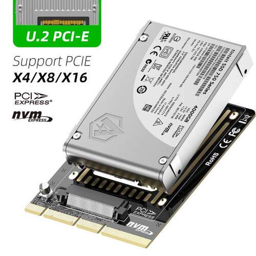 Universal PCI-E U.2 to PCI Express 3.0 X4/X8/X16 Adapter Car