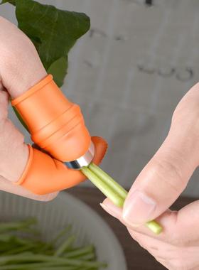 Silicone Thumb Knife+5PCS Finger Protector Gears Cutting Veg