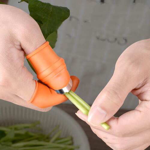 Silicone Thumb Knife+5PCS Finger Protector Gears Cutting Veg