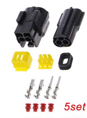 5 Sets 2/3/4/6 Pin Sealed Waterproof Auto Marine Electrical